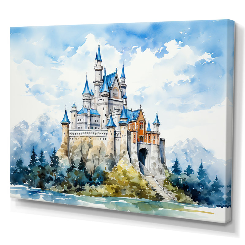 Fortress Castle In The Mountains - Castles, art mural, H 16 po x l 32 po x P 1 po, Toile tendue