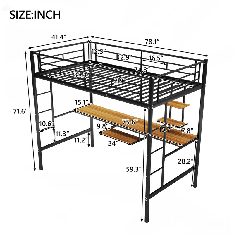 Loft Bed With Desk And Shelf
