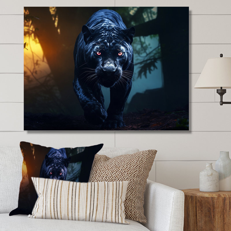 «Black Panther Gaze» sur toile, H 12 po x l 20 po x P 1 po, Toile tendue