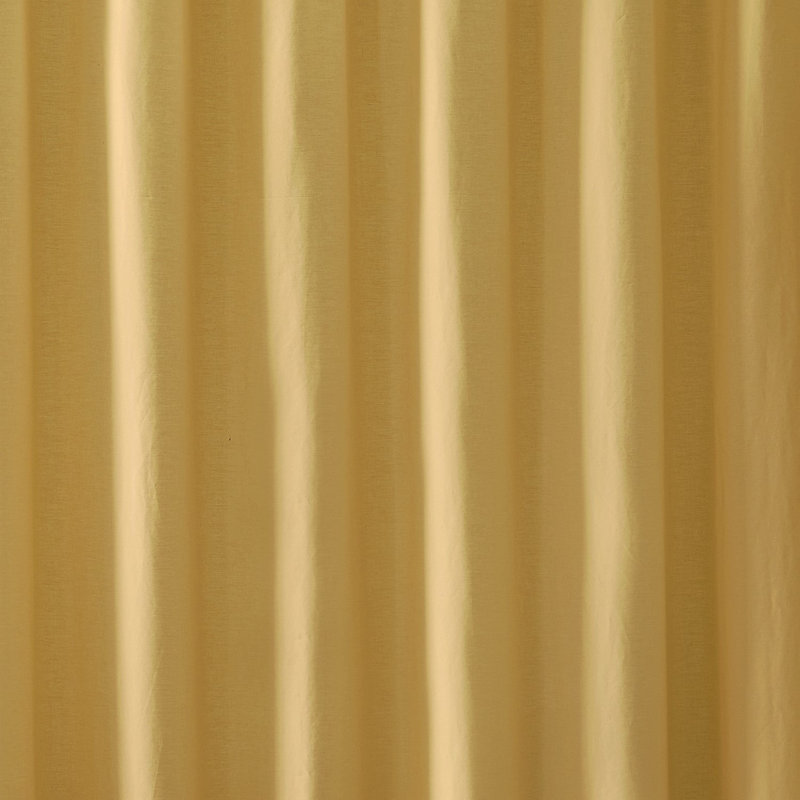 Paire de rideaux en percale de coton Ebern Designs, Jaune moutarde, L 50 po x L 84 po