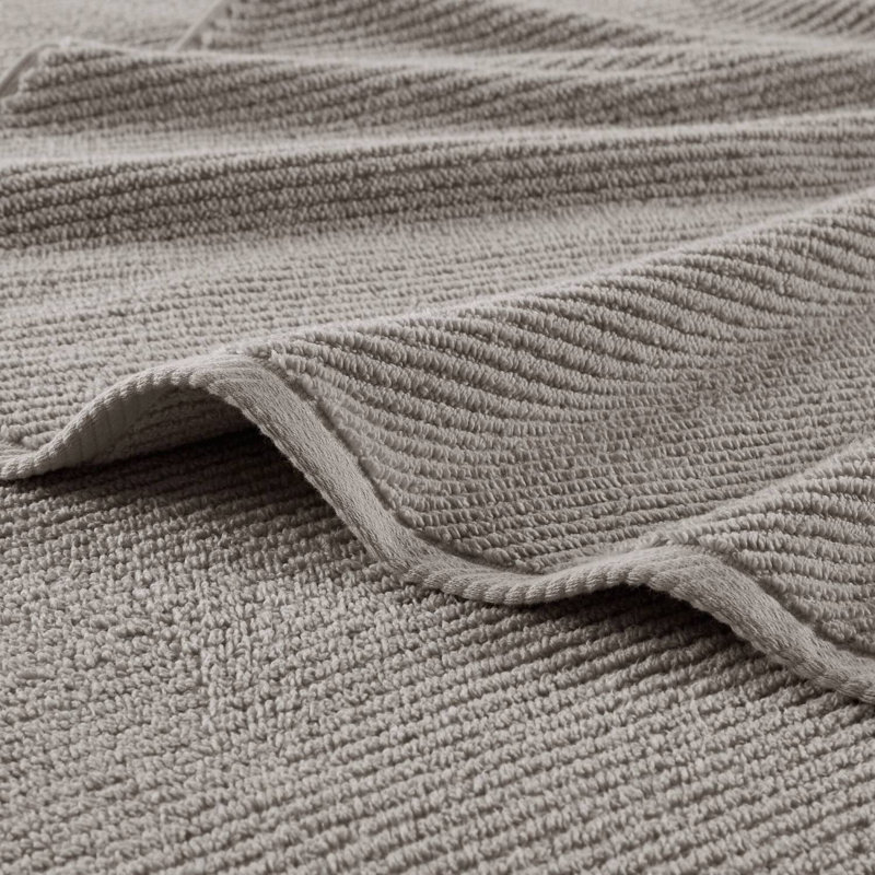 Ensemble de 6 débarbouillettes à côtes à séchage rapide 100% coton, Gris