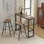 Ensemble de table de bar et chaises de 47,24 po de hauteur comptoir moderne avec 2 tabourets pour table de salle à manger de cuisine en gris-115692574