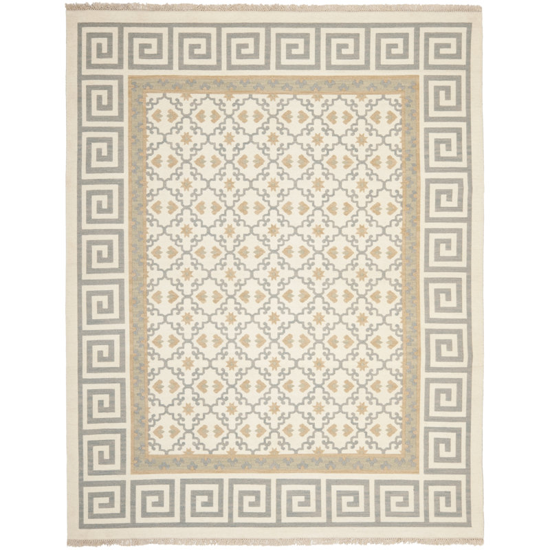 Barner Hand Woven Wool White Rug