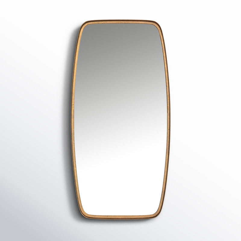 Belle Iron Wall Mirror, 40" x 20", Gold Leaf