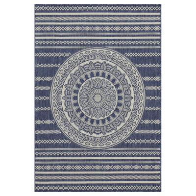 Sunshine GC_HAR2016 Blue 7 Ft. 10 In. X 10 Ft. 3 In. Indoor/Outdoor Area Rug