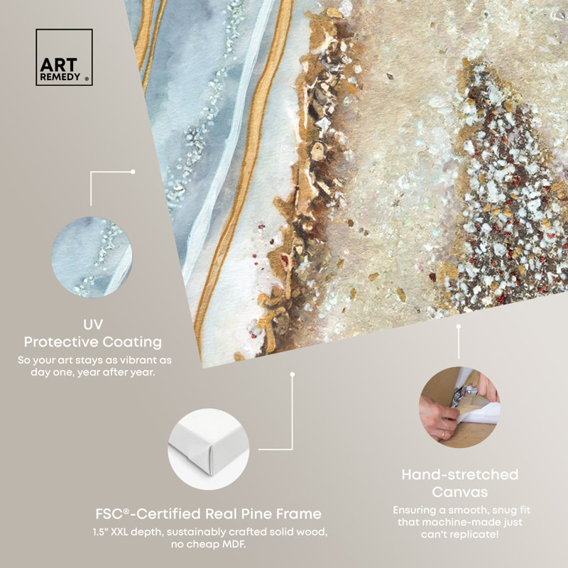 Gallery Wrapped Abstract Geode Canvas Wall Art, 16" x 20"