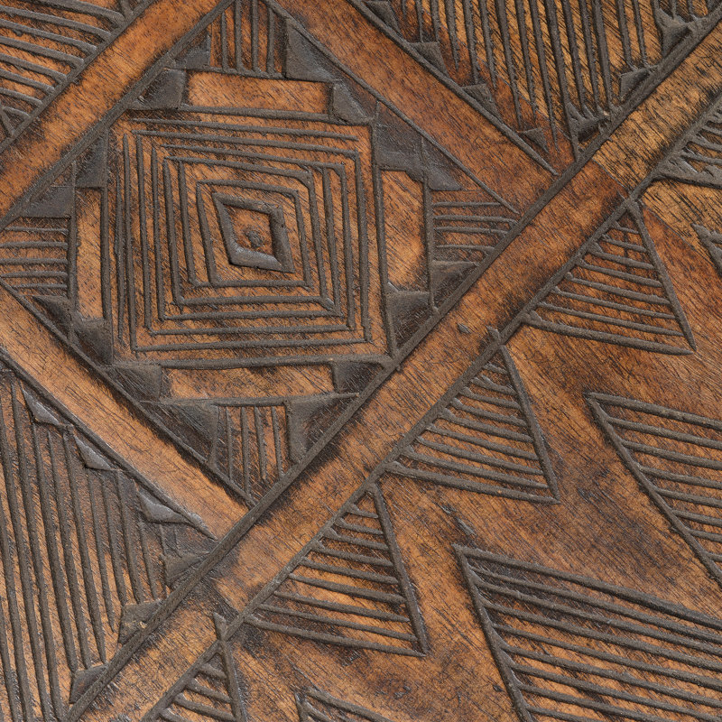 Naga Solid Wood End Table, Brown