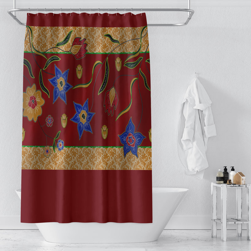 Floral Shower Curtain, 72" H x 70" W