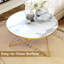 Table de bout ronde moderne en faux marbre pour le salon, la chambre à coucher ou le bureau-118004362