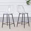 Tabourets de bar modernes de 25,5 po de hauteur comptoir en acrylique transparent avec structure en métal et repose-pieds-720376865-720376864