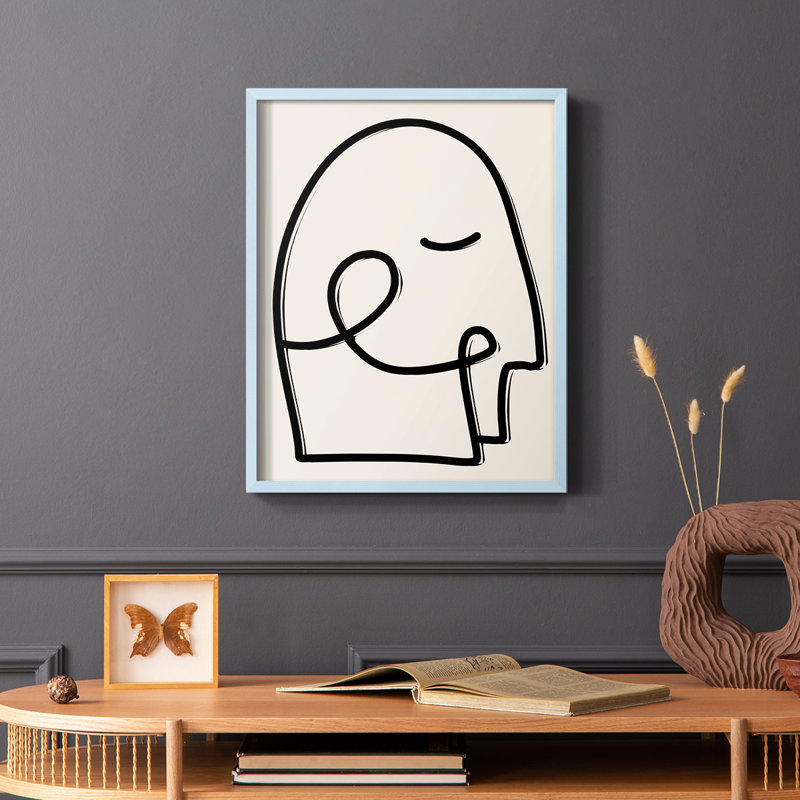 Face It I, reproduction encadrée - bois massif, Bleu, H 10 po x l 8 po