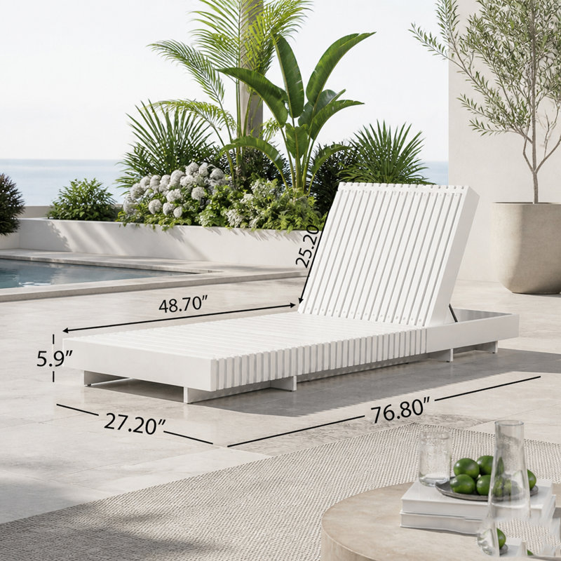 Méridienne en bois massif, White+Dark Grey Cushion