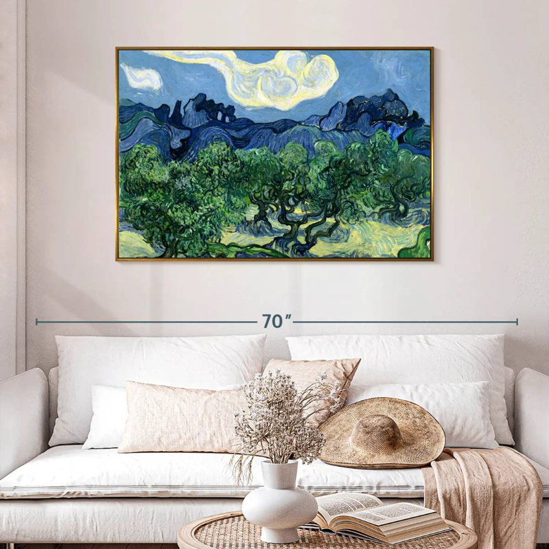 The Olive Trees, 25" X 17", Floating Frame Gold