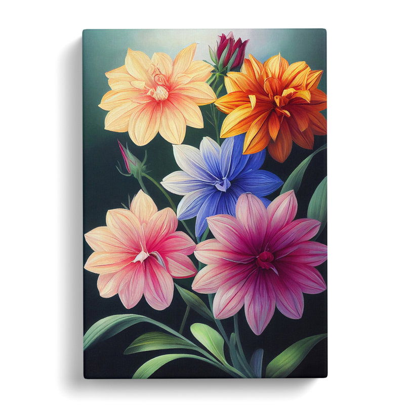 XC1022-4575X The Magnificent Flowers 1 Piece Wrapped Canvas Wall Art, 50cm H x 35cm W x 3cm D