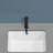 19.69 In. Undermount Rectangular Ceramic Bathroom Sink In Milk White