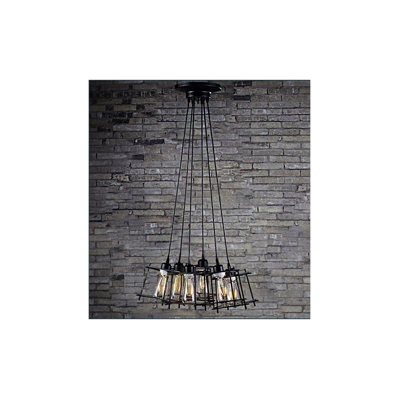 Luminaire suspendu géométrique 6 lumières grappe Amey