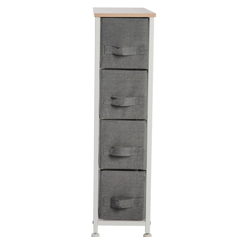 Commode de rangement 4 tiroirs Oleary, Gris foncé