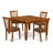 5 Piece Dining Set Includes a Square Dining Room Table with Butterfly Leaf and 4 Linen Fabric Kitchen Chairs, Saddle Brown-1936789324