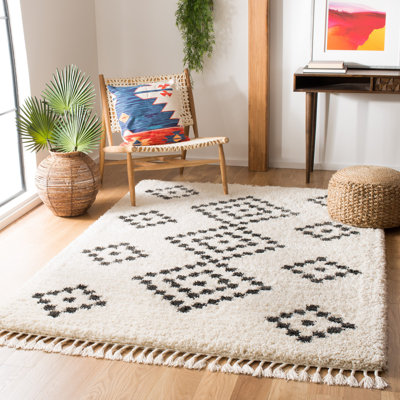 Tapis géométrique noir / beige Cosper
