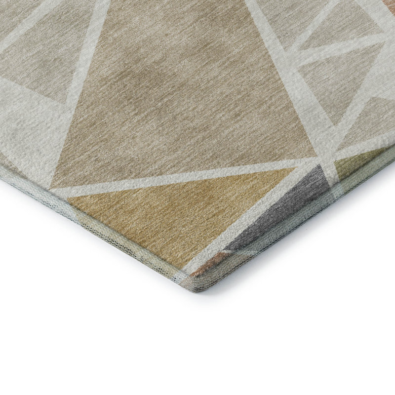Tapis géométrique de qualité supérieure lavable à la machine Ketterer AMF1039, Tapis de couloir 2 pi 3 po x 7 pi 6 po