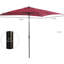 Le parasol de patio rouge avec DEL solaire, inclinable et manivelle, rehausse l'ambiance de la piscine, la fonction d'éclairage à DEL 9 pi x 7 pi, embellit la piscine de jardin,