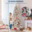 Arbre de Noël artificiel épinette enneigé avec lumières incandescentes blanc chaud et support pliable, arbre de Noël enneigé-1073432485