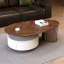 Table de salon minimaliste en grain de noyer