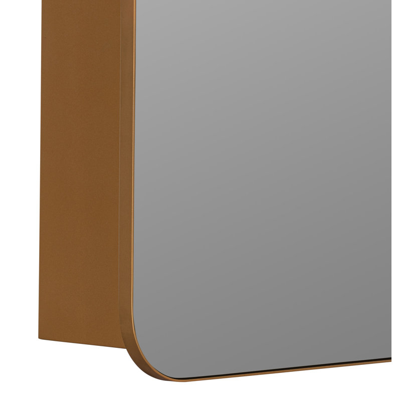 Eaton Medicine Cabinet, Recess and Surface Mount, Gold