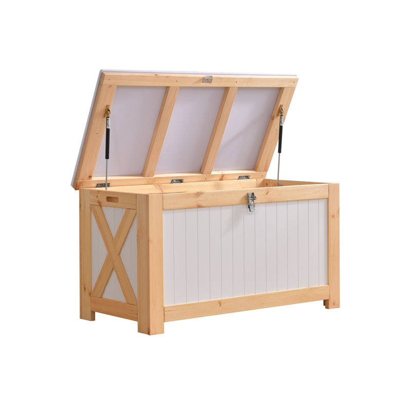 Cadre en bois massif de 140 gallons + boîte de rangement Shiboard de l'AIUEKES (bois naturel) - idéal pour les terrasses et les patios
