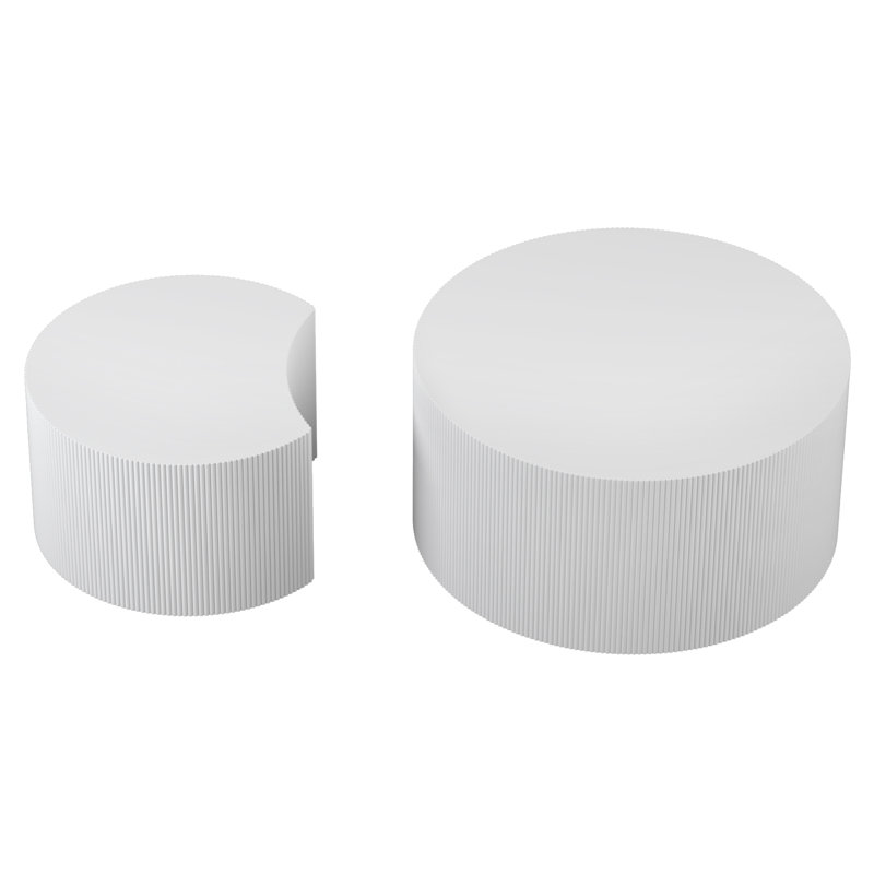 Fronnie 31.5" W 2-Piece Round Nesting Coffee Table Set, White