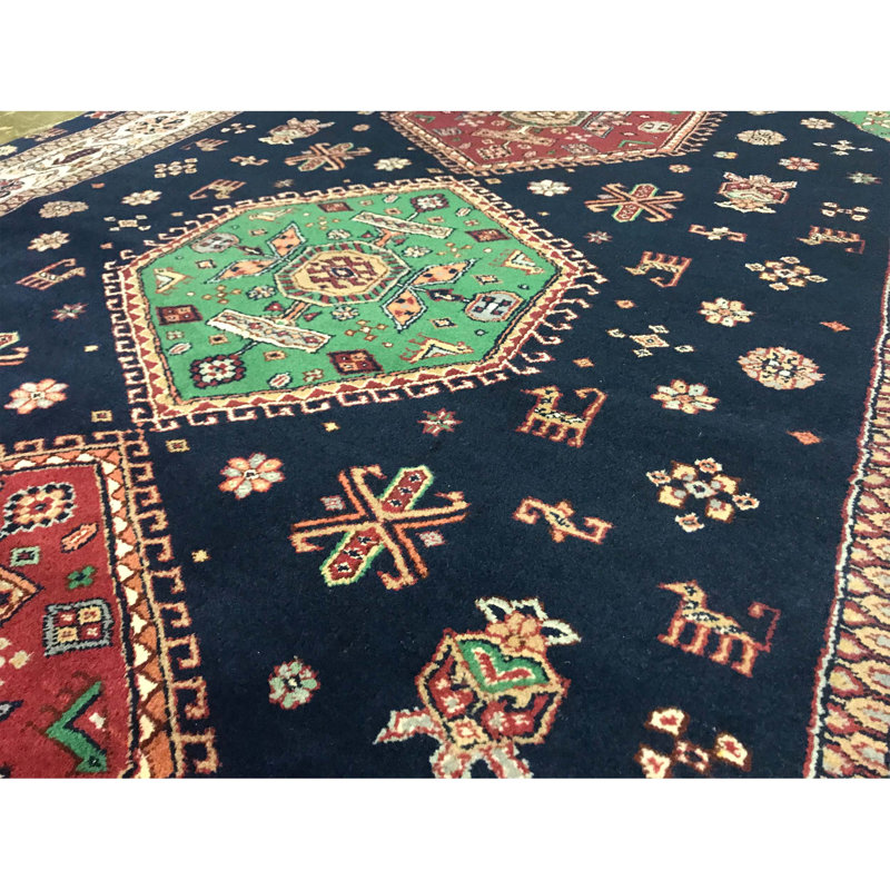 Hand-Knotted High-Quality Navy Area Rug