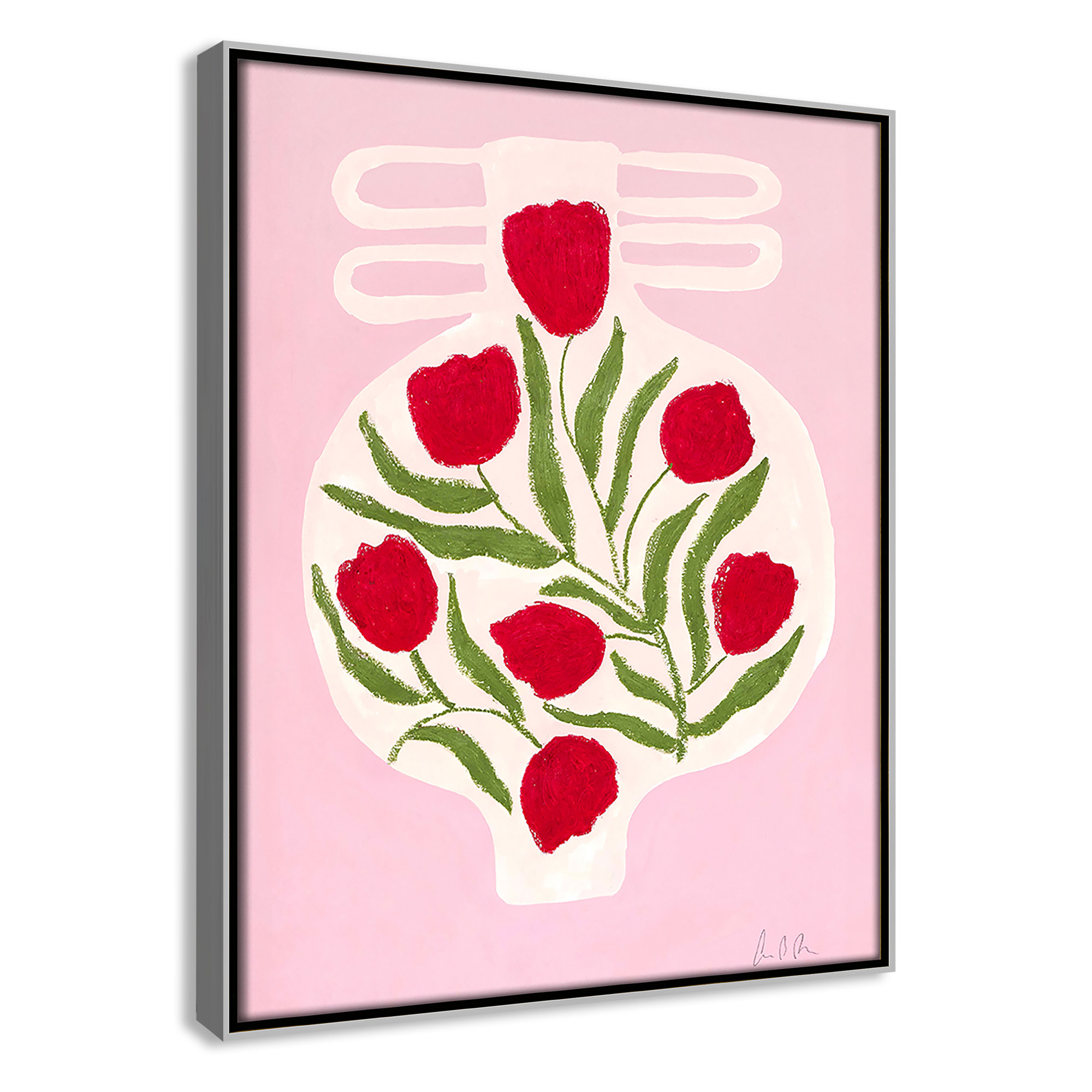 Vase No. 02 Print by Camilla Bergqvist, Silver, 15.5" H x 12.5" W