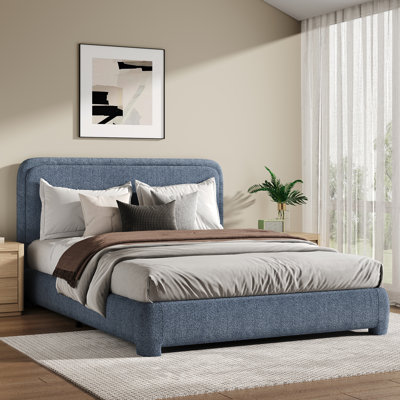 Bensu Boucle Upholstered Platform Bed