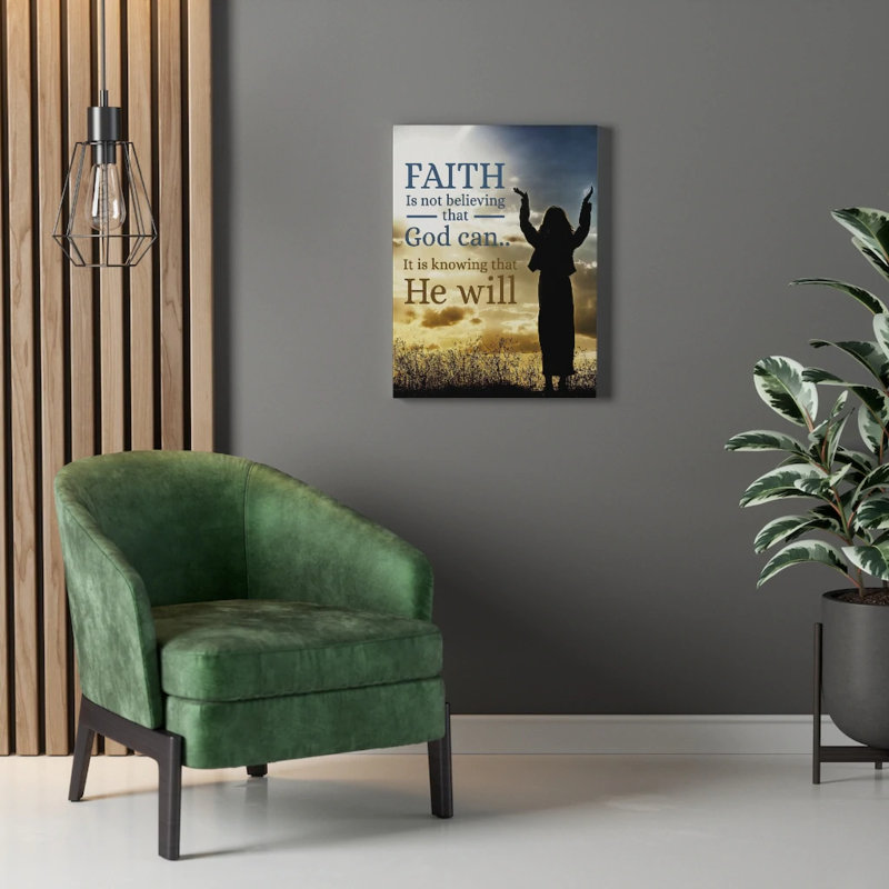Faith 1 Piece Wrapped Canvas Wall Art, 76cm H x 61cm W