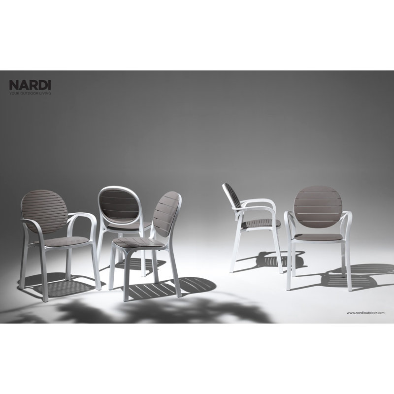 Doran Stacking Patio Dining Armchair with Cushion, Antracite