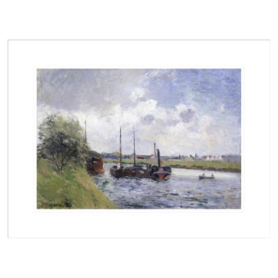 «The Banks of the Oise Near Pontoise» par Camille Pissarro, impression giclée encadrée