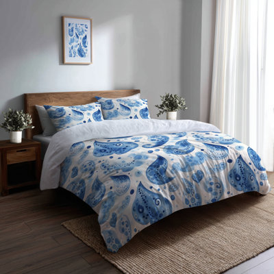 Ensemble de literie 3 pièces Boho - Ensemble de housse de couette et coussin décoratif Boho