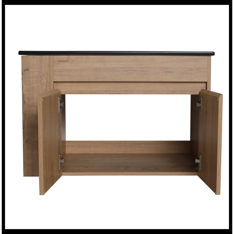 30'' Single Bathroom Vanity with Ceramic Top, Black
