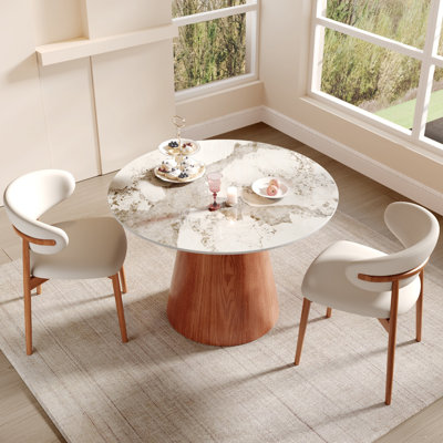 Ensemble de table de salle à manger 3 pièces 43 "avec chaises rembourrées 3Pcs