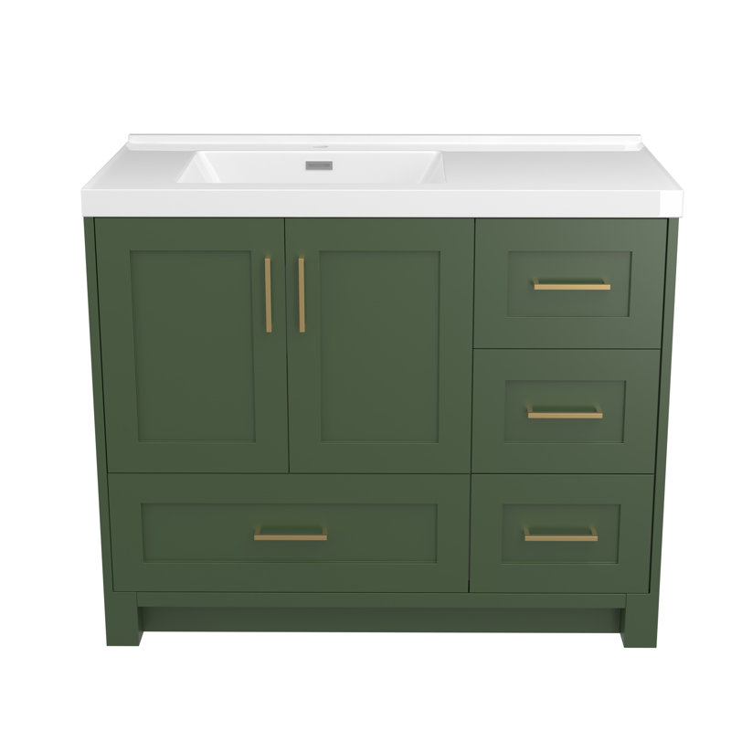 Ensemble de meuble-lavabo autoportant 42 po, Vert, Or