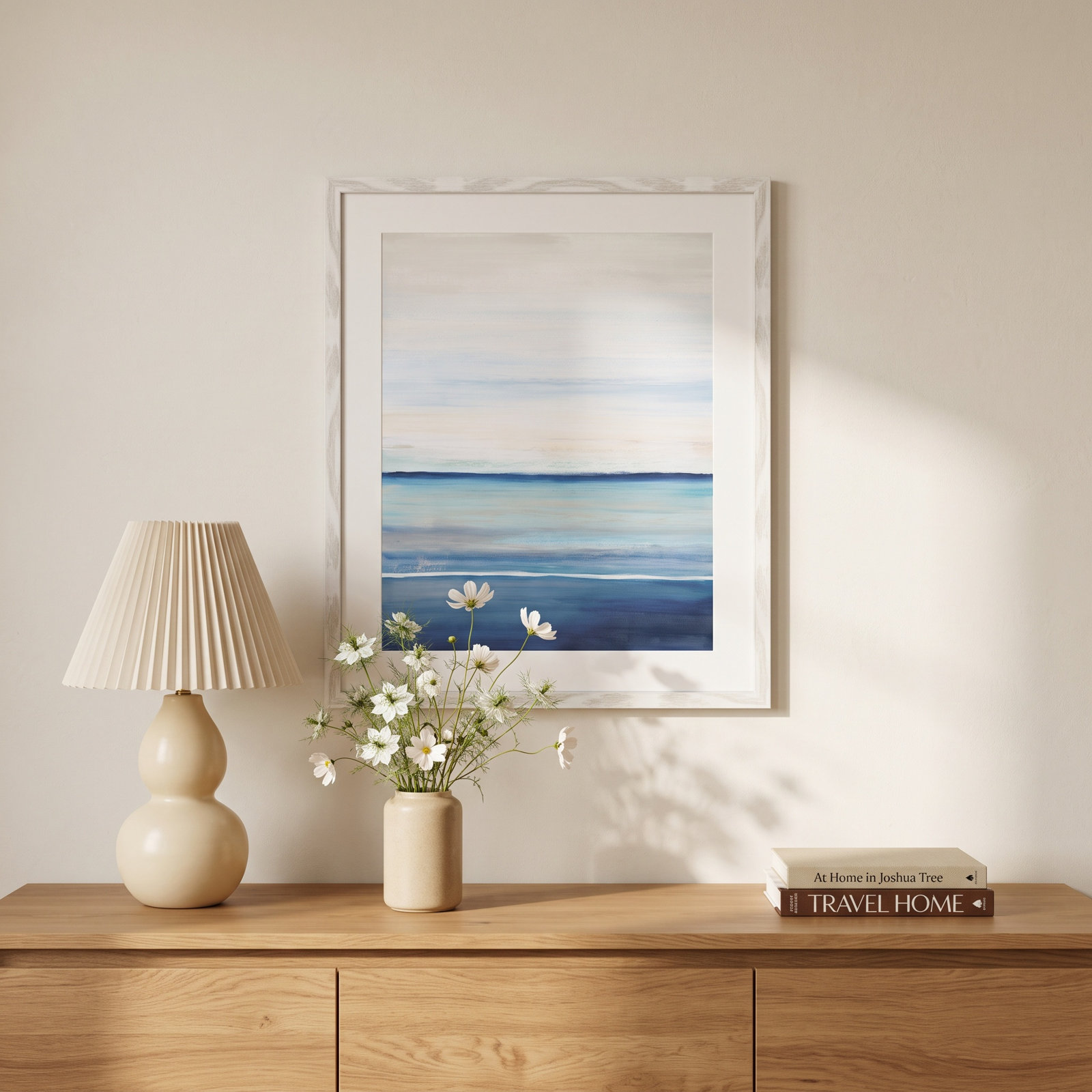 Emmit "Distant Whispers" Print by Filippo Ioco, 35.5" H x 25.5" W x 0.75" D, White Wood Framed Paper