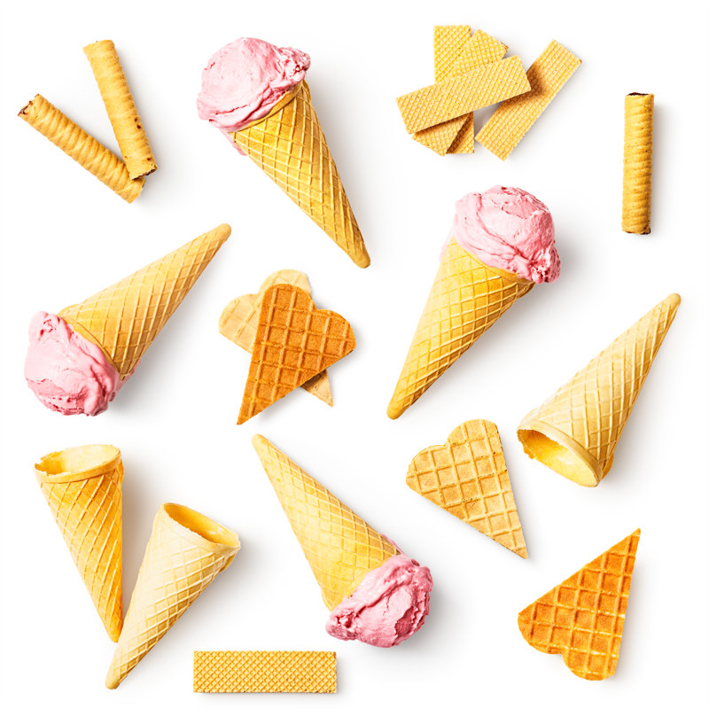 Strawberry Ice Cream Set by Firina - Wrapped Canvas Print, 122cm H x 122cm W x 3.8cm D