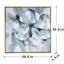 39,5 po x cadre carré en or moderne, peinture à l'huile sur fleur, élément abstrait gris-bleu, tendeur sur châssis en bois, 40% art sur toile et photo,