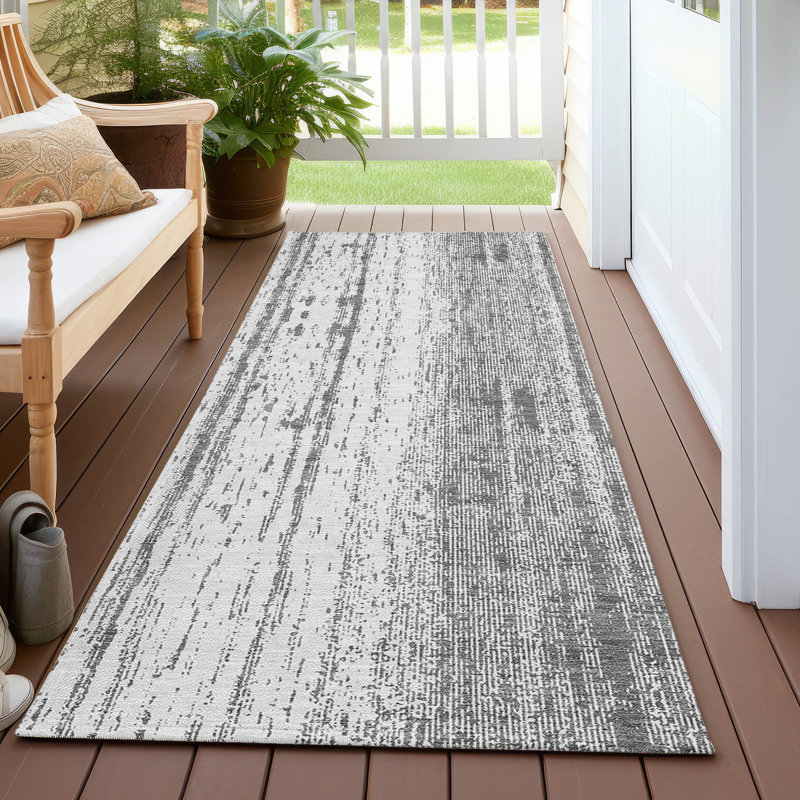 Malek Washable Abstract Indoor / Outdoor Rug, Runner 2'3" x 7'6"