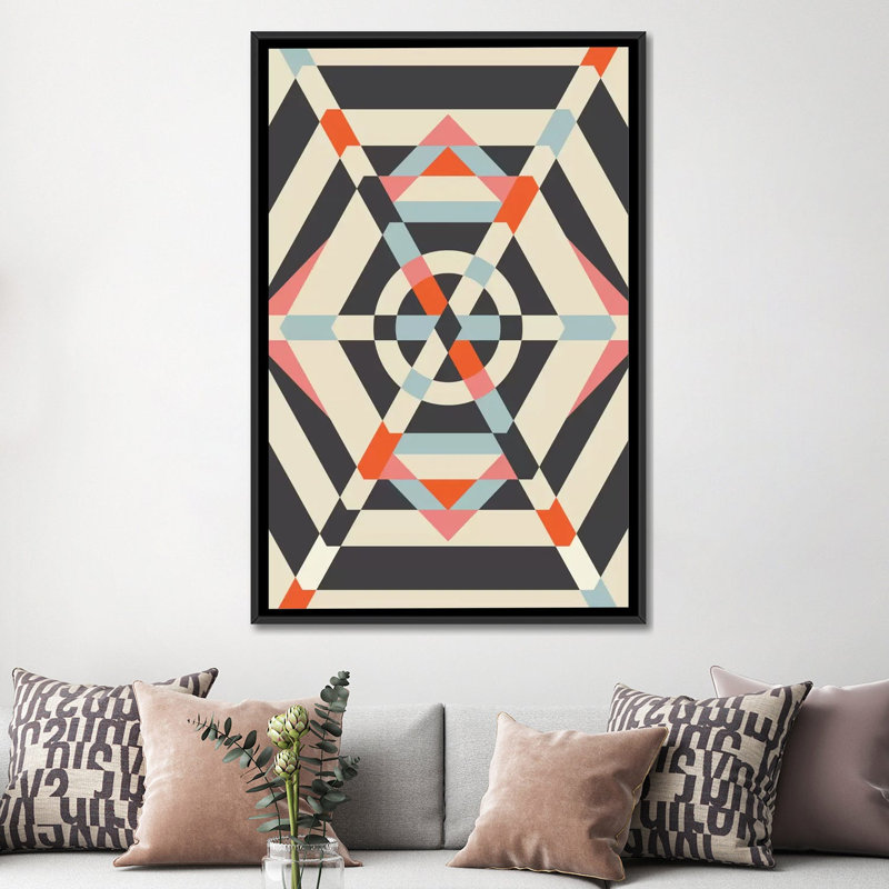 « parasol », impression sur toile tendue, H 26 po x l 18 po x P 1,5 po, Toile avec cadre noir, Pas de tapis