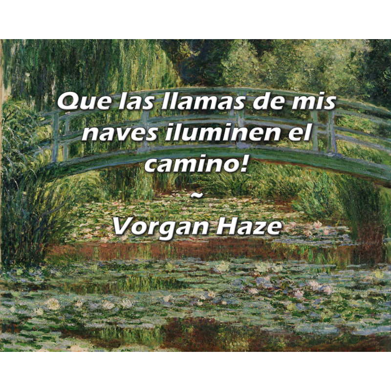 Artsy Quote "Que las llamas de mis naves iluminen el camino!" By Vorgan Haze Gallery Wrapped Canvas, 33" H x 48" W