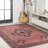 Ilsetraud Geometric Medallion Machine-Washable Red/Dark Gray Rug-444556591