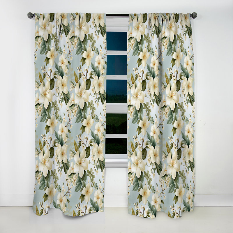 Motif tropical Serene Botanics - Rideau floral - Rideau occultant floral - 1 panneau, L 52 po x L 90 po