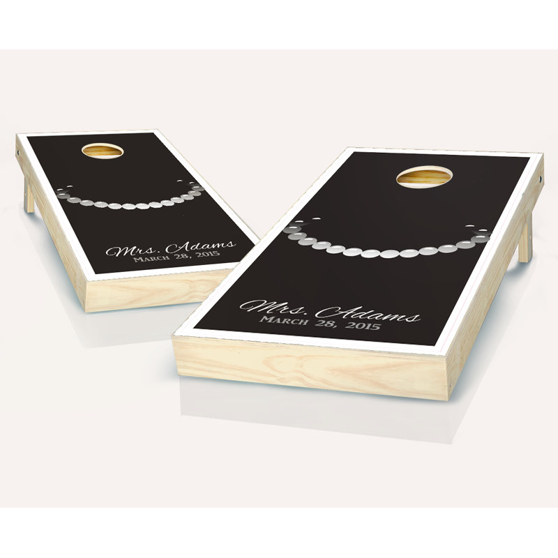 Ensemble de jeu de cornhole en bois massif avec sacs et cravate 2 pi x 4 pi