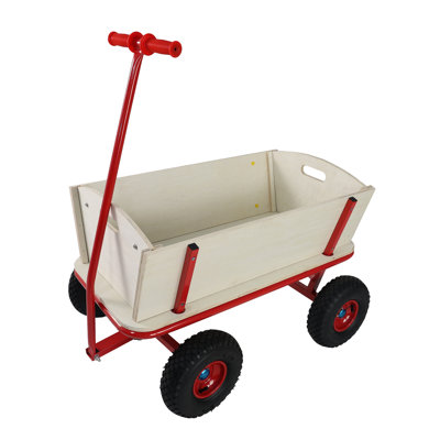 Wooden Carriage + Four-Wheel Design, Load-Bearing Capacity: 260LBS,Children's Outdoor Stroller, Bringing Joy To Childhood Outdoors
